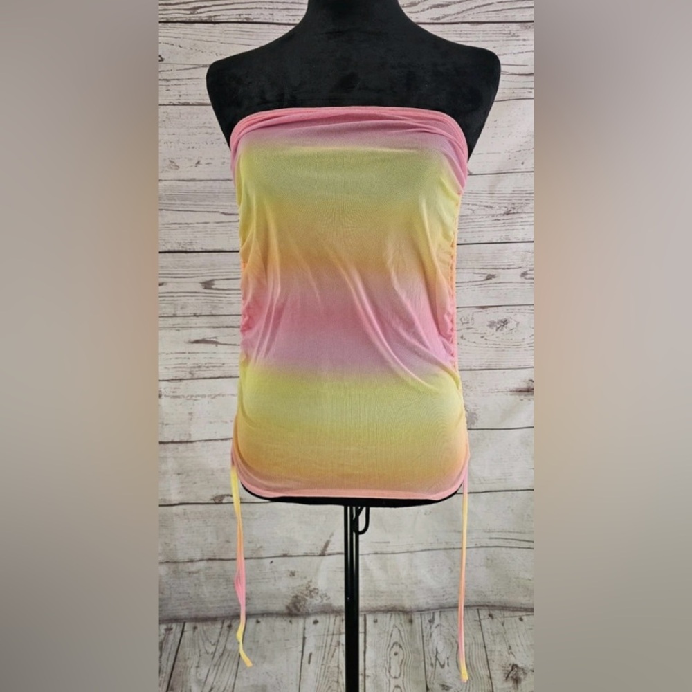 Colorful Ruched Mini Skirt - Picture 3 of 6